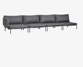 Sofá Modular De Jardim Em Canto De 4 Peças Em Aço Roubly Cinza Grafito - Sklum