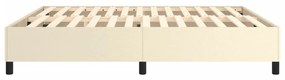 Estrutura de cama 180x200 cm couro artificial cor creme