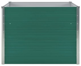 Canteiro jardim elevado 100x100x77cm aço galvanizado verde