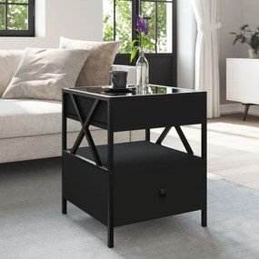 Mesa de centro com luzes LED Infinity 40x40x51 cm preto