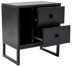 Mesa de Cabeceira "Glimmer" – Preto, 45,2x29,5x50 cm, Design Sofistica