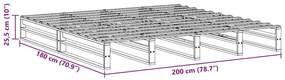 Cama sem colchão 200x200 cm madeira de pinho maciça branco
