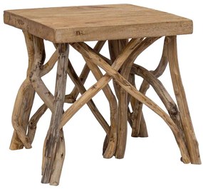 Mesa de centro de troncos 40x40x40 cm mistura madeira reciclada