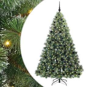 vidaXL Árvore de Natal Artificial com 300 LEDs Verde 210 cm PE e PVC