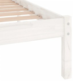 Estrutura de cama em pinho maciço 160x200 cm branco