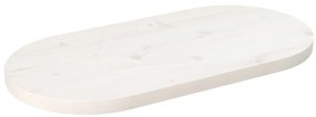 Tampo de mesa oval 70x35x2,5 cm pinho maciço branco
