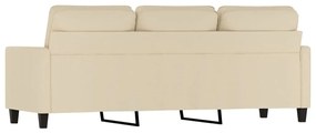 Sofá de 3 lugares tecido 180 cm cor creme