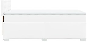 Cama com molas/colchão 80x200 cm couro artificial branco