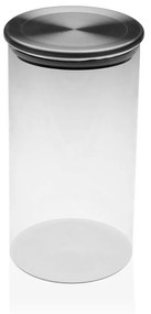 Frasco de Vidro Versa 600 Ml Cristal Aço (8,5 X 8,5 X 15 cm)