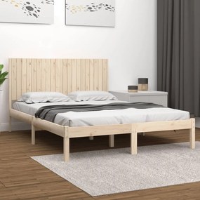 Cama sem colchão 200x200 cm madeira de pinho maciça