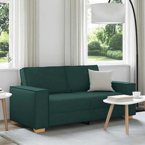 Sofá de 2 lugares verde escuro 140 cm tecido