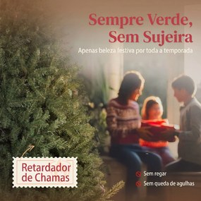 Árvore de Natal Artificial 210 cm com 2641 Ramos e Base Metálica Dobrável Realista e Frondosa Verde