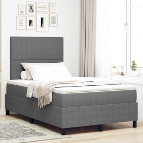 vidaXL Cama Box com cabeceira Cinza Claro e Branco 120 x 190 cm
