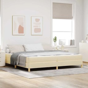 vidaXL Cama Box com colchão Creme 200 x 200 cm tecido