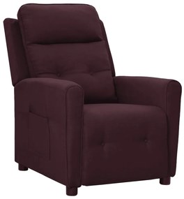 vidaXL Poltrona reclinável tecido roxo