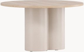 Mesa de centro redonda com tampo em aspeto de madeira Olivia