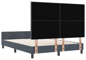 Cama vidaXL Cinza Escuro 160x200 cm Veludo