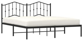Estrutura de cama em metal com cabeceira 180x200 cm preto