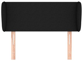 Cabeceira de cama c/ abas tecido 103x23x78/88 cm preto