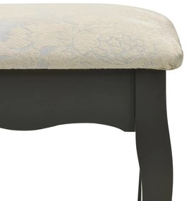 Conj. toucador com banco 80x69x141 cm madeira paulownia cinza