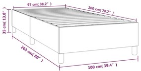 Estrutura de cama sem colchão 100x200 cm veludo verde-escuro