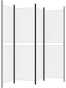 Biombo/divisória com 4 painéis 200x180 cm tecido branco