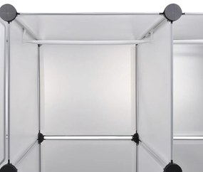Armário plástico modular 18 gavetas 37x146x180,5cm branco