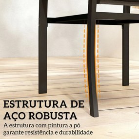 Conjunto de Mesa e Cadeiras com 3 Peças Conjunto de Jardim 2 Cadeiras de Textilene e Mesa de Vidro  Cinzento Claro