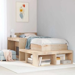 vidaXL Estrutura de cama sem colchão 80x200 cm madeira de pinho maciça