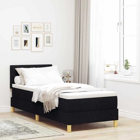 vidaXL Cama Box Spring com Colchão Preto 80x200 cm Tecido