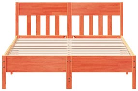 Cama sem colchão 140x190 cm pinho maciço castanho-mel