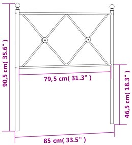 Cabeceira de cama 80 cm metal branco