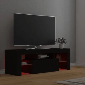 Móvel de TV com luzes LED 120x35x40 cm preto