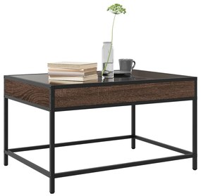 Mesa de centro luzes LED Infinity 70x50x41 cm carvalho castanho