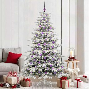 vidaXL Árvore de Natal Articulada Artificial Branco 210 cm PE e PVC