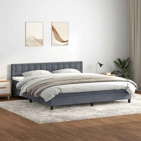 vidaXL Cama com molas/colchão 180x220 cm veludo cinzento-escuro