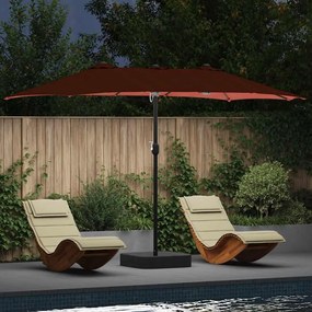 vidaXL Guarda-sol de Jardim Terracota 385 x 209 x 244 cm tecido