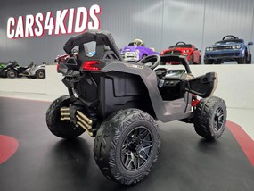 Buggy Can Am Maverick 4x4 12V Pneus EVA, Assento de couro sintético Cáqui