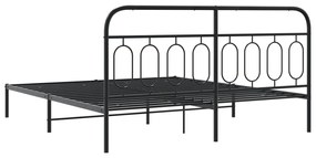 Estrutura de cama com cabeceira 160x200 cm metal preto