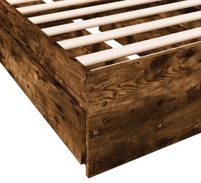 Estrutura de cama c/ gavetas derivados madeira carvalho fumado