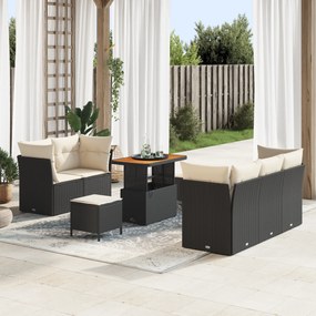 Conjunto de Sofás de Jardim vidaXL de 8 Peças com Almofadas em Vime Po