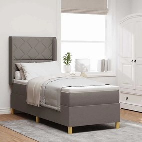 vidaXL Cama Box com Colchão Taupe 80 x 200 cm