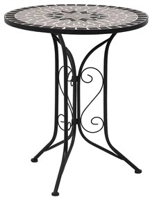 Mesa bistrô em mosaico 60 cm cerâmica cinzento