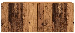 Móvel de parede para TV 100x30x41 cm madeira velha
