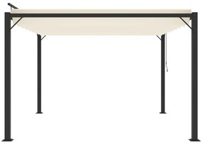 Gazebo com telhado de persiana 3x3 m tecido creme e alumínio