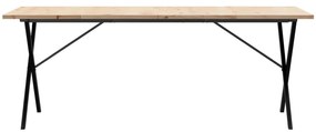 Mesa de jantar estrutura X 200x100x75,5 cm pinho/aço