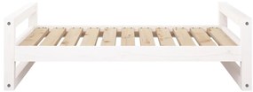 Cama para cães 95,5x65,5x28 cm madeira de pinho maciça branco