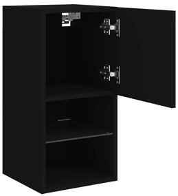 Móvel de TV c/ luzes LED 30,5x30x60 cm preto