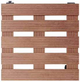 Suportes com rodas para vasos 2 pcs 30x30x7,5 cm WPC castanho