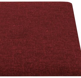 Painel de parede 12 pcs 30x15 cm tecido 0,54 m² vermelho tinto
